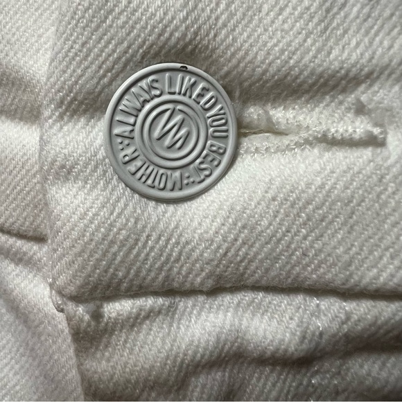 MOTHER White Flare Wide Leg Jeans with Frayed Hem - Picture 7 of 14